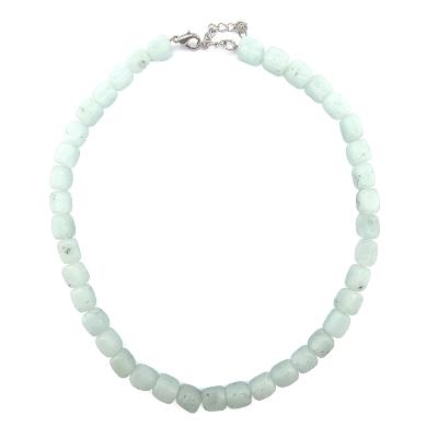 Amazonite du Brésil Collier Roulé Carré