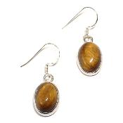 Oeil de Tigre Boucles d'Oreilles Ovale Pendante Choix n°2 BO3A