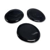 Agate Noire Pierre Plate