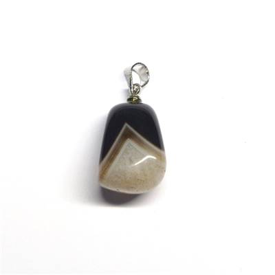 Onyx Pendentif Pierre Roulée