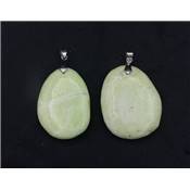 Chrysoprase Citron Pendentif Pierre Plate