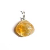 Citrine Chauffée Pendentif Pierre Roulée