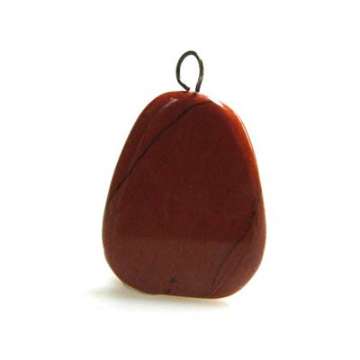 Jaspe Rouge Pendentif Mini Pierre Plate