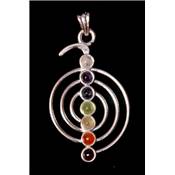 7 Chakras Pendentif Métal Argenté Choix n°43