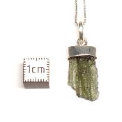 Véritable Moldavite Pendentif Avec Monture en Argent 05732