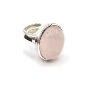 Quartz Rose Bague en Argent 14753 / Taille réglable