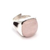 Quartz Rose Bague en Argent 14759 / Taille réglable