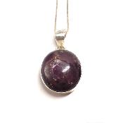 Rubis Etoilé Pendentif avec Monture en Argent n° 15064