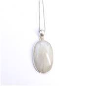 Pierre de Lune Bleutée Pendentif avec Monture en Argent 18725