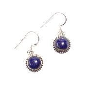 Lapis Lazuli Boucles d'Oreilles Ronde Pendante BO3B