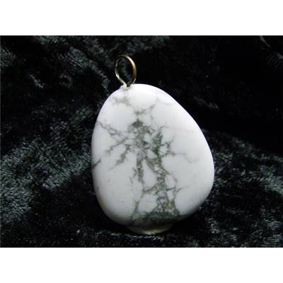 Howlite Pendentif Mini Pierre Plate