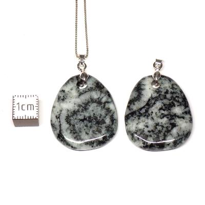 Diorites Orbiculaire Pendentif Mini Pierre Plate