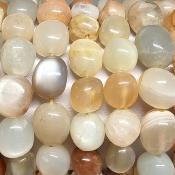 Pierre de Lune Blanche/Orangée Mixte Bracelet Roulé