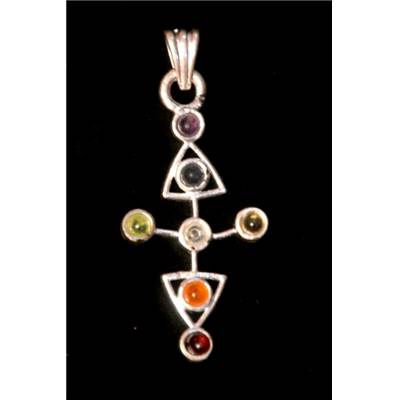 7 Chakras Pendentif Métal Argenté Choix n°18