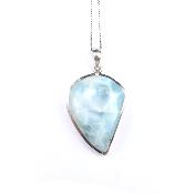 Larimar Pendentif Avec Monture en Argent 19514