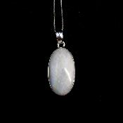Pierre de Lune Bleutée Pendentif avec Monture en Argent 19553