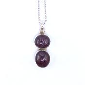 Rubis Étoilé Pendentif avec Monture en Argent 19760