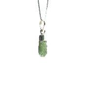 Véritable Moldavite Pendentif Avec Monture en Argent 20252