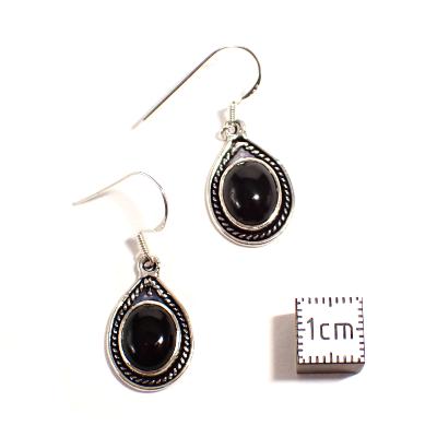 Onyx Boucles d'Oreilles Ovale Pendante Choix n°4 BO3A