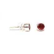 Grenat Rouge Boucles d'Oreilles Ronde facette BO1B