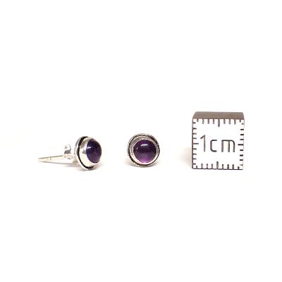 Amethyste Boucles d'Oreilles Ronde Choix n°1 BO1A