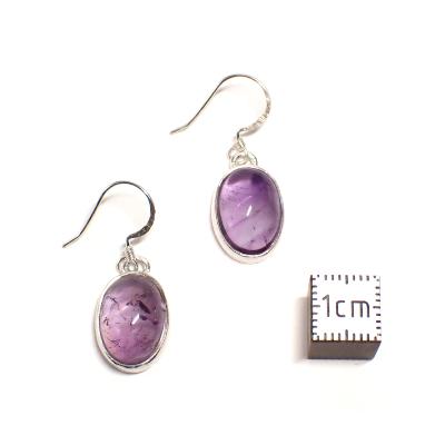 Améthyste du brésil Boucles d'Oreilles Ovale Pendante Choix n°2 BO3A