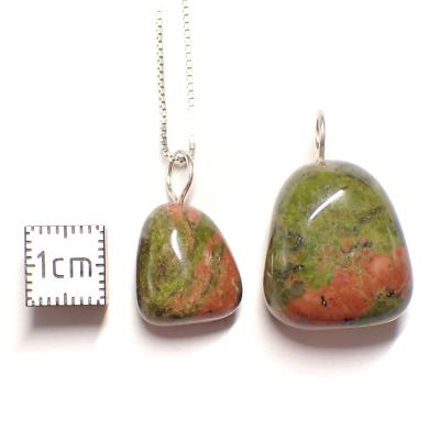 Unakite Pendentif Pierre Roulée