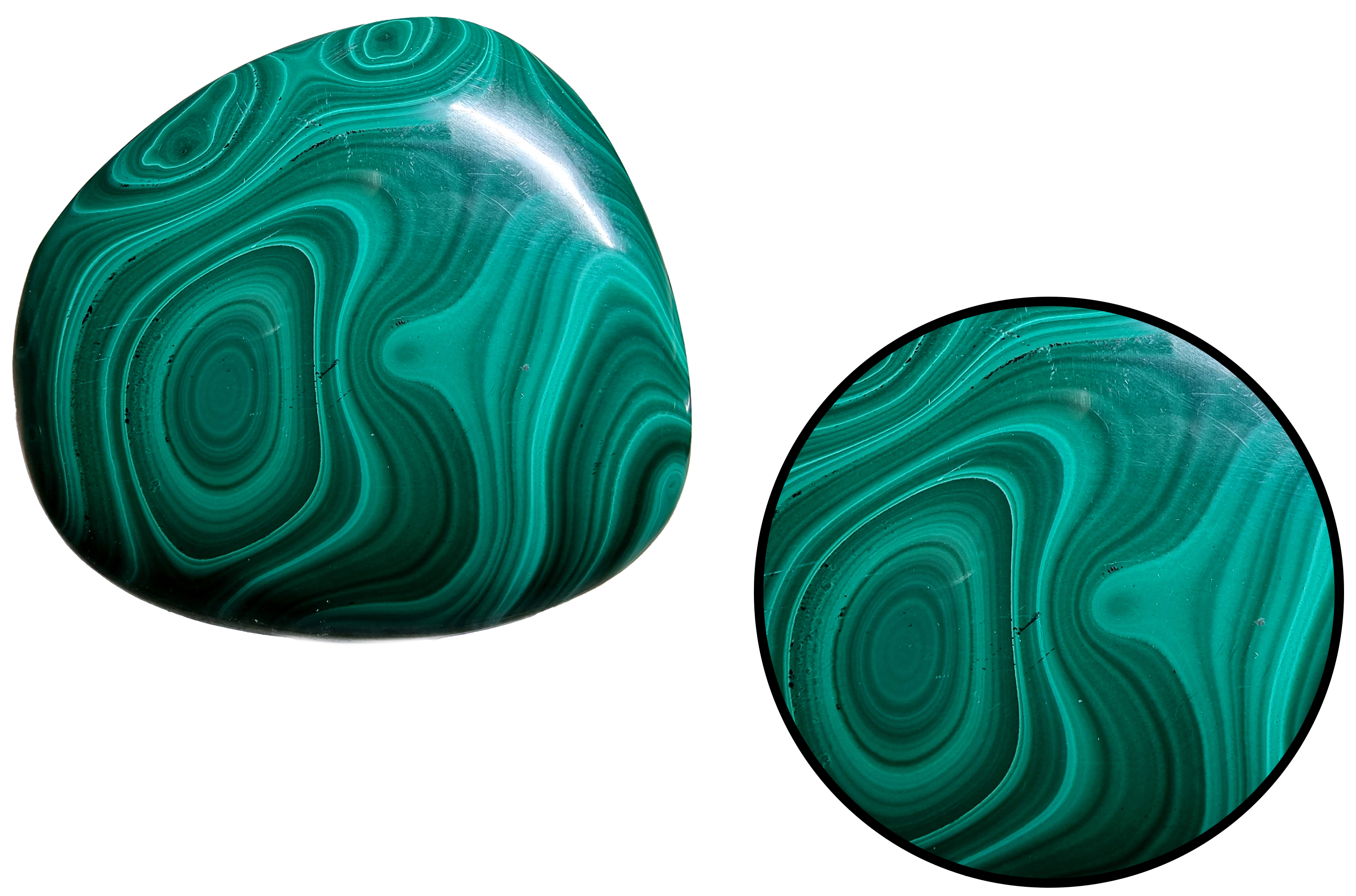Photo de Malachite en Pierre plate avec Dtail a ct